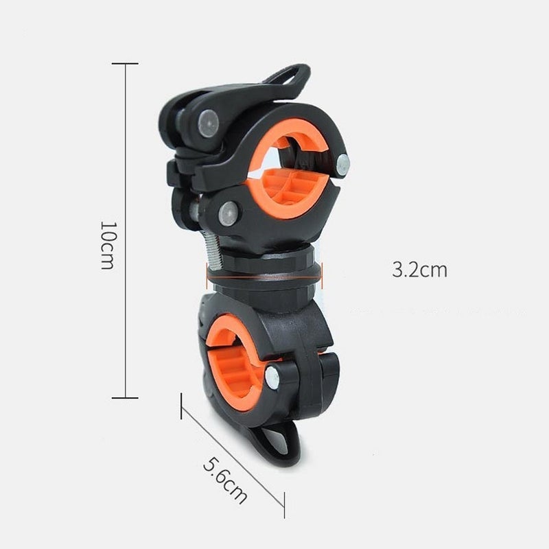 Vonpri [2 Pack] Vonpri Flashlight Holder, Mount Bicycle Mounting Bracket Flashlight Holder Torch Clip 360Âº Rotation (Orange) - Image 2